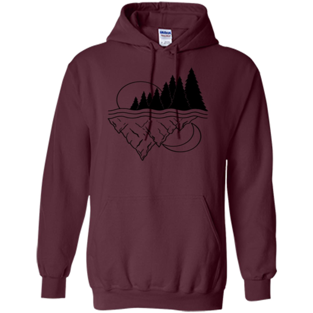 Nature Merged Moon And Sun T-shirt Maroon