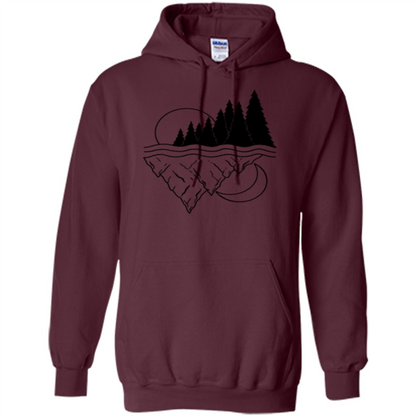 Nature Merged Moon And Sun T-shirt Maroon