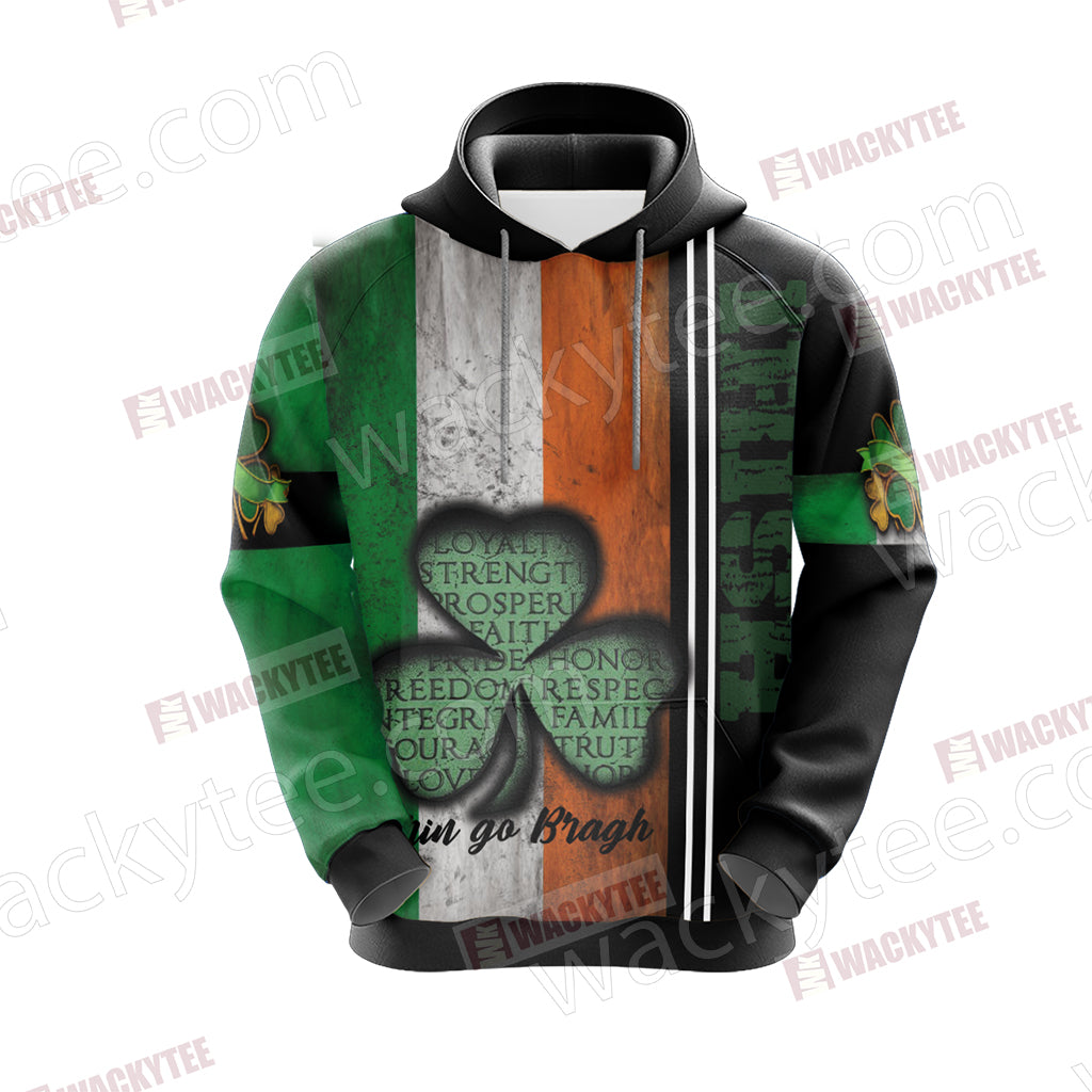 Irish Erin Go Bragh Saint Patricks Day Unisex 3D Hoodie