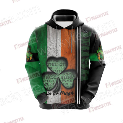 Irish Erin Go Bragh Saint Patricks Day Unisex 3D Hoodie
