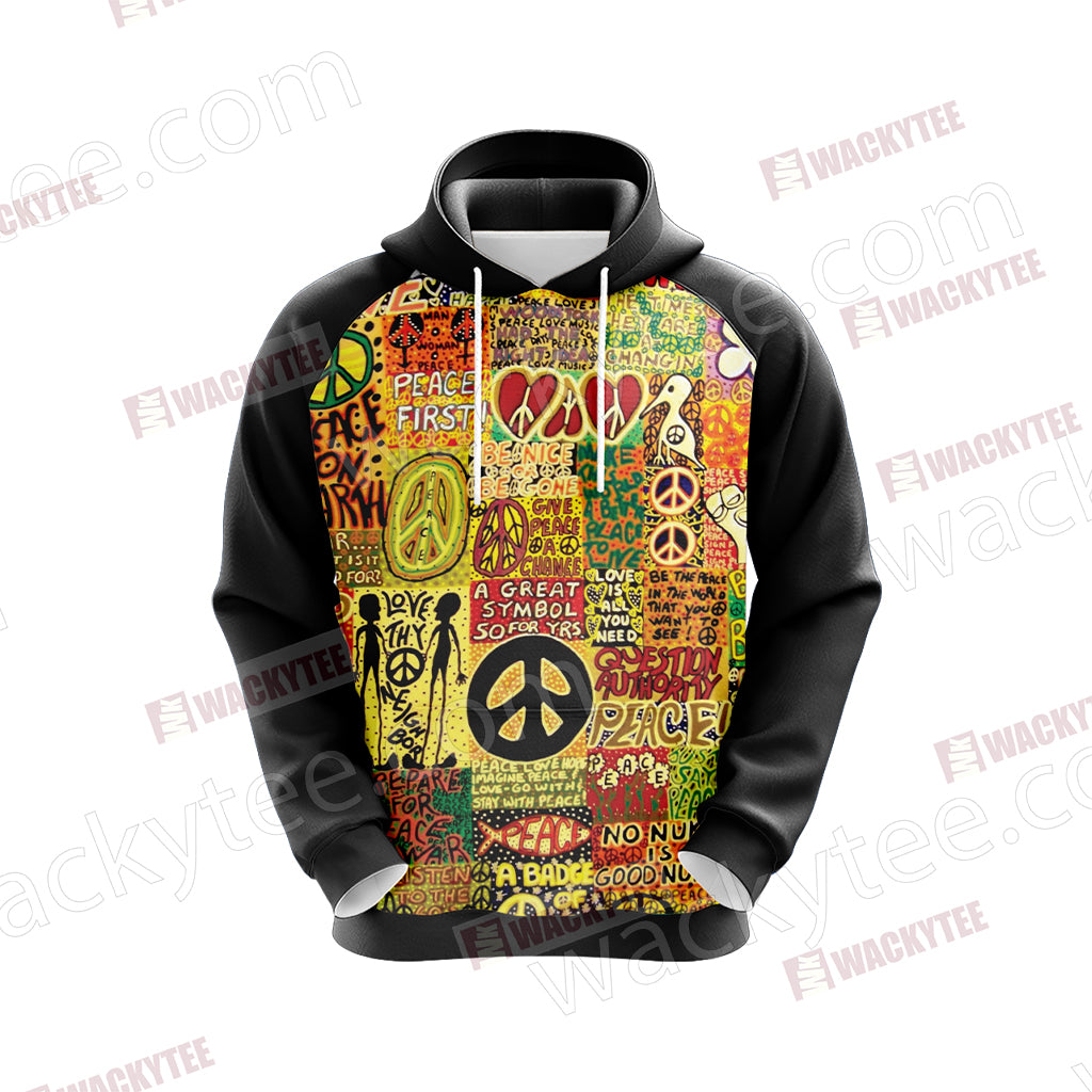 Hippie Love Is All You Need Unisex 3D Hoodie