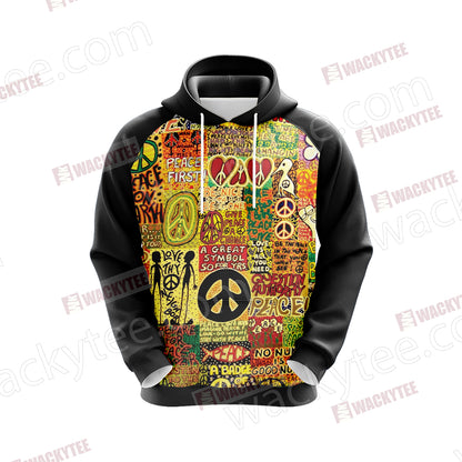 Hippie Love Is All You Need Unisex 3D Hoodie