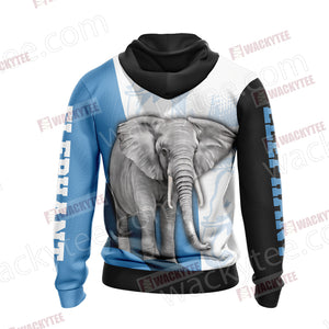 Elephant Unisex Zip Up Hoodie Jacket