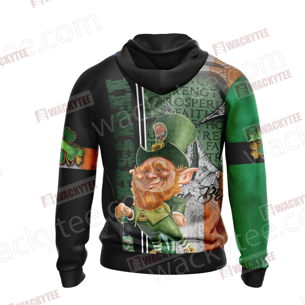 Irish Erin Go Bragh Saint Patricks Day Unisex Zip Up Hoodie