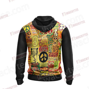 Hippie Love Is All You Need Unisex Zip Up Hoodie Jacket