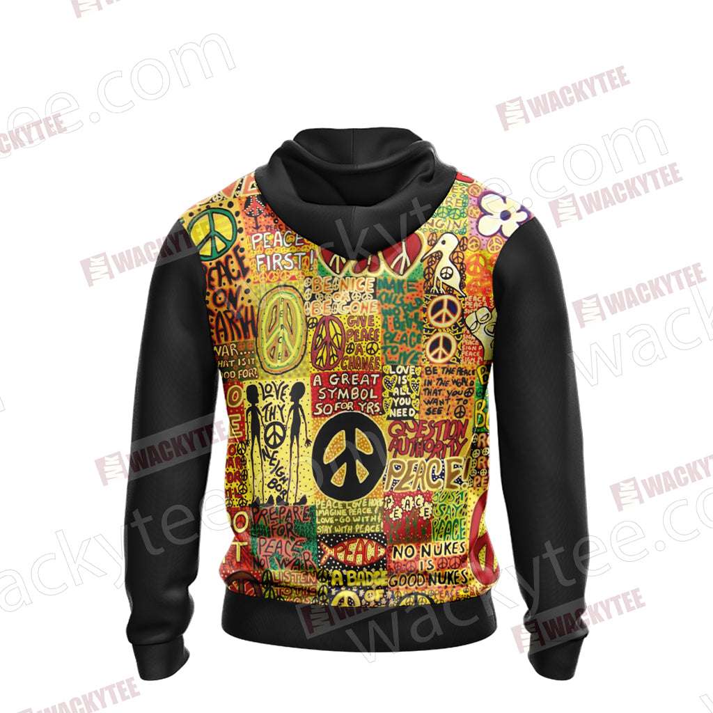 Hippie Love Is All You Need Unisex 3D Hoodie