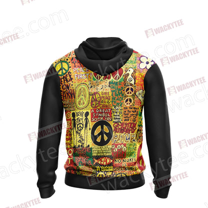 Hippie Love Is All You Need Unisex 3D Hoodie