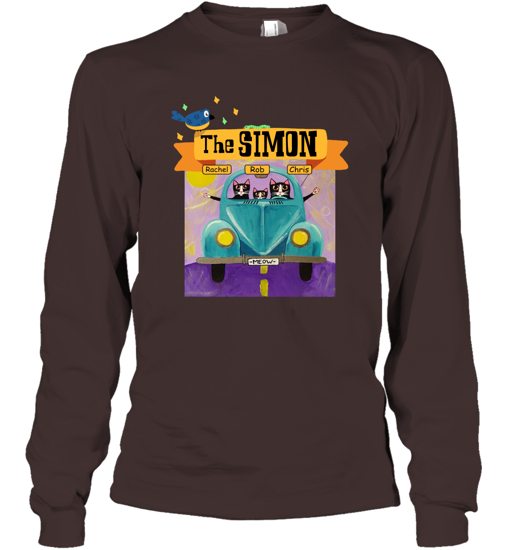 The Simon Family ( Customized Name ) Long Sleeve T-Shirt Long Sleeve T-Shirt Dark Chocolate