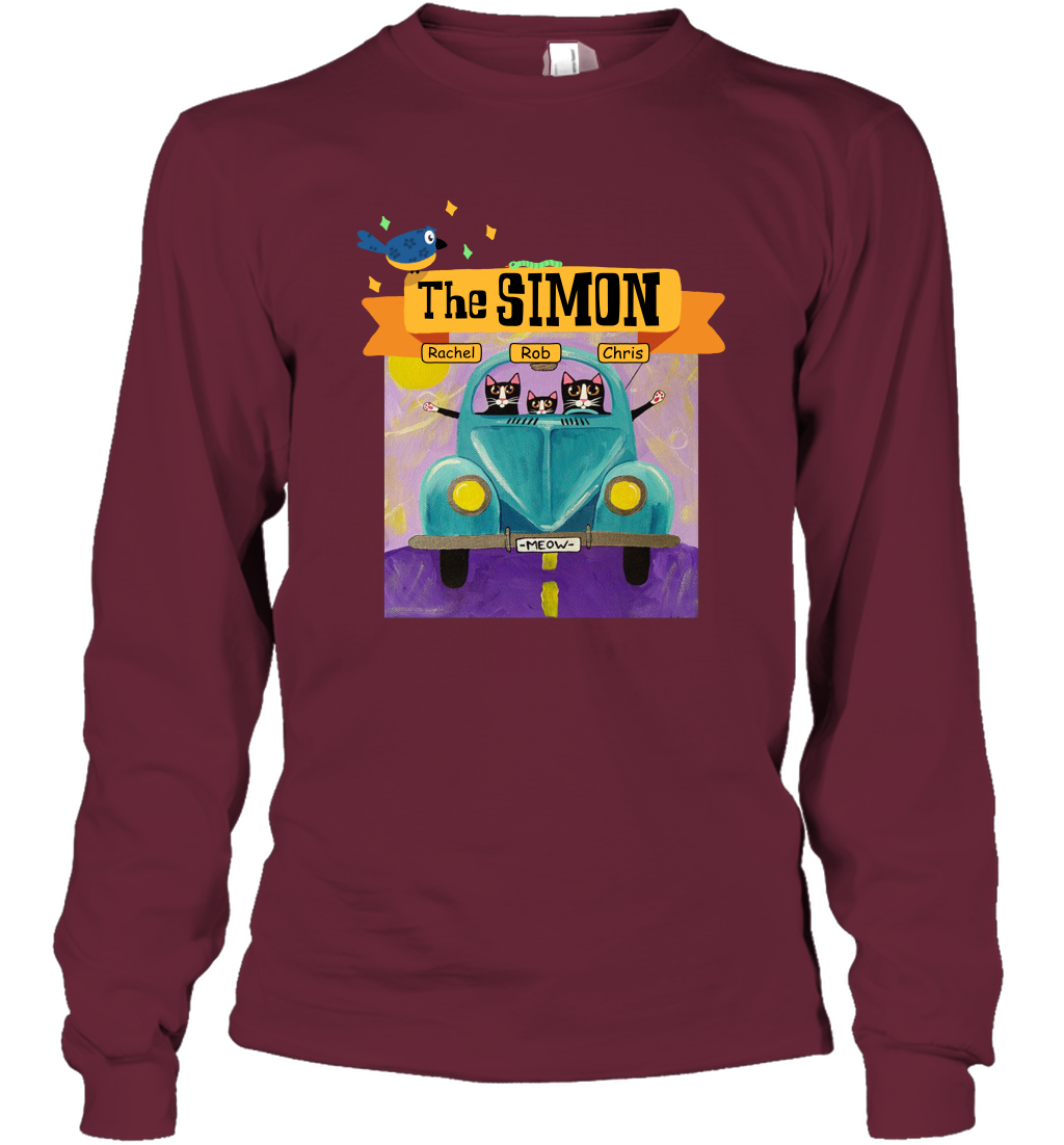 The Simon Family ( Customized Name ) Long Sleeve T-Shirt Long Sleeve T-Shirt Maroon