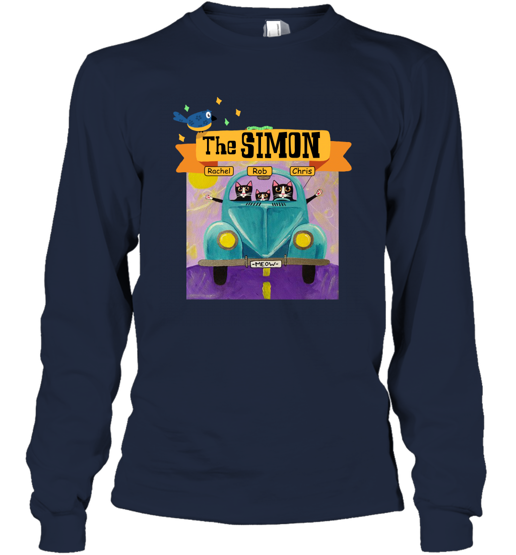 The Simon Family ( Customized Name ) Long Sleeve T-Shirt Long Sleeve T-Shirt Navy
