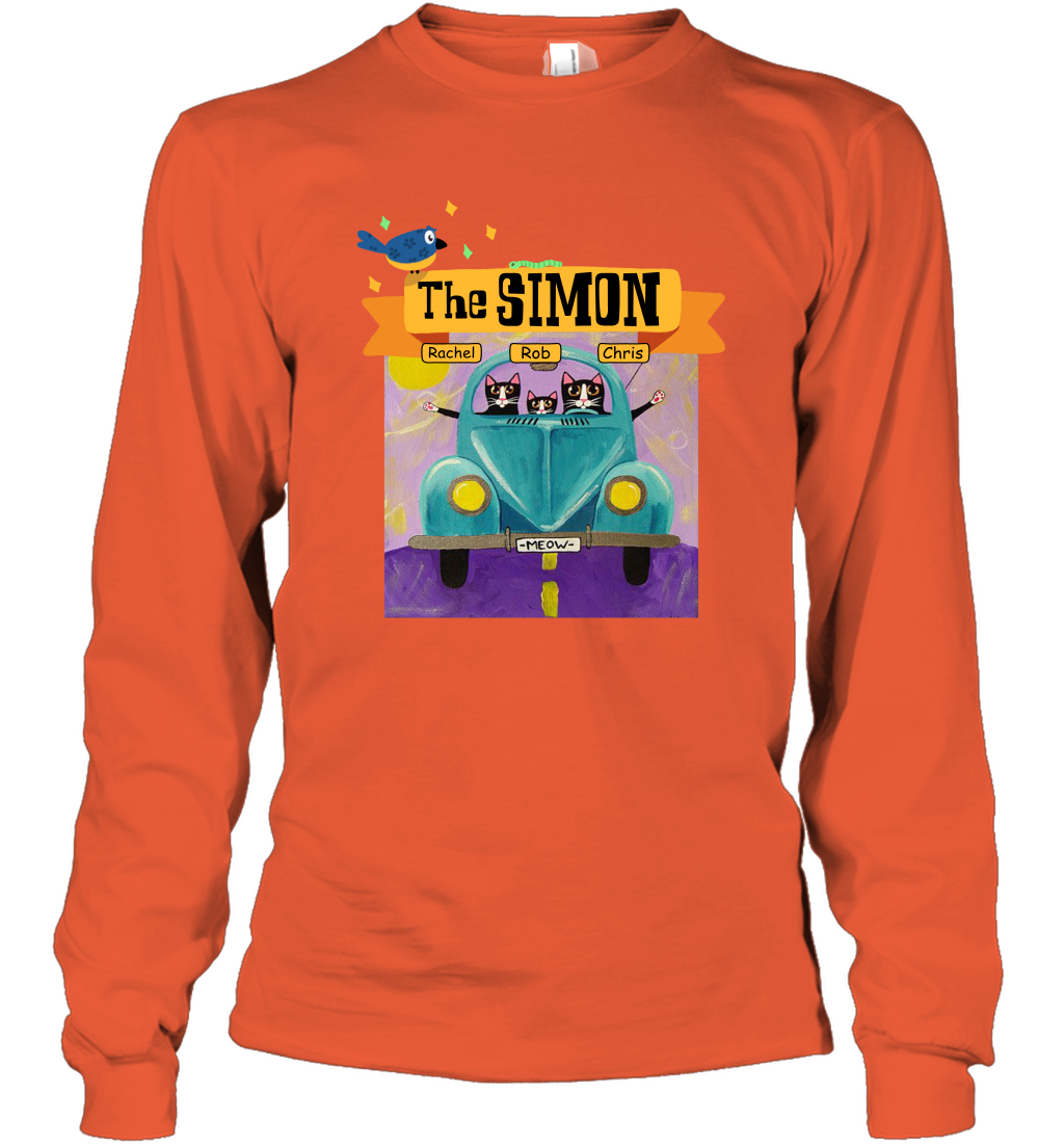 The Simon Family ( Customized Name ) Long Sleeve T-Shirt Long Sleeve T-Shirt Orange