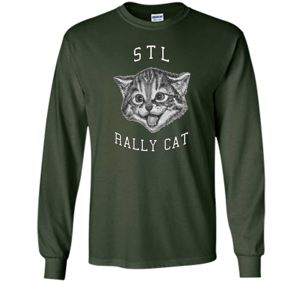Cat Lover T-shirt Saint Louis Rally Cat T-shirt Forest Green