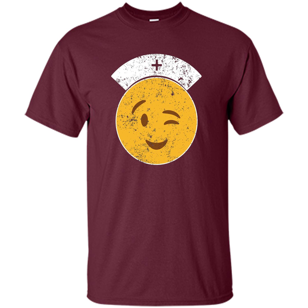 Nurse T-shirt Funny Nurse Emoji T-shirt Maroon