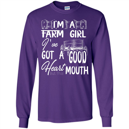 Farm Girl T-shirt I'm A Farm Girl I've Got A Good Heart T-shirt Purple