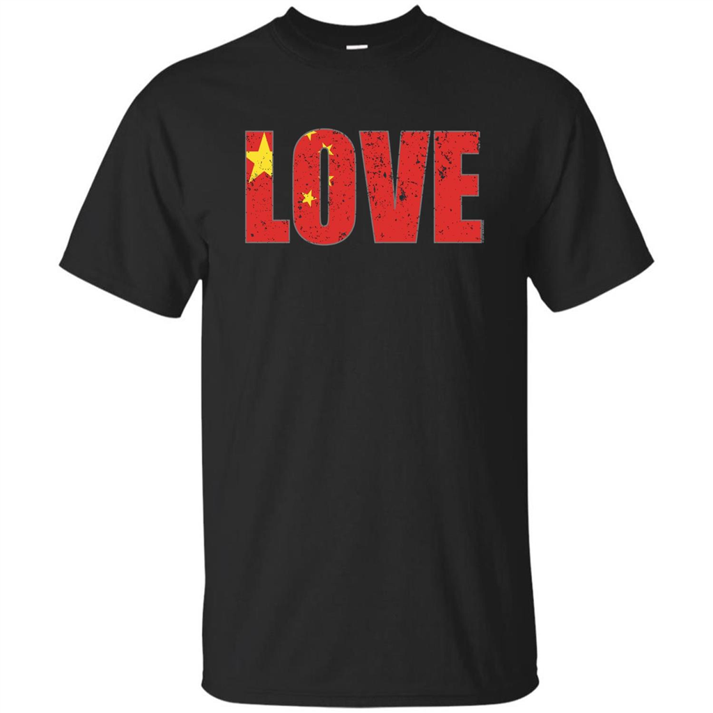 I Love China Flag T-shirt Black