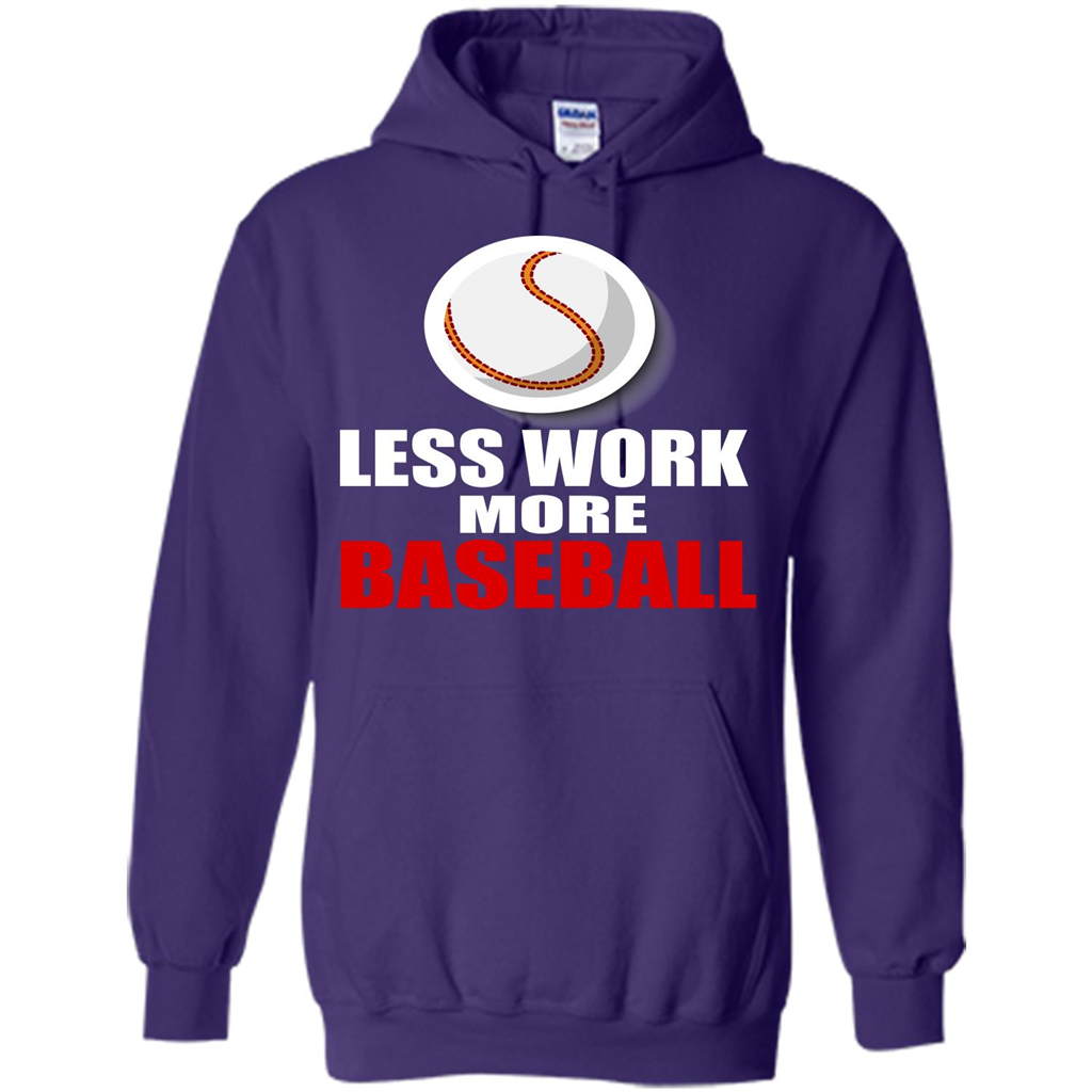 Baseball T-shirt Less Work More Baseball Purple