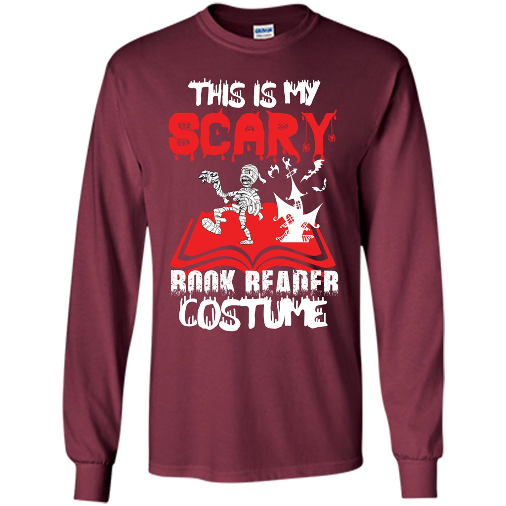 Halloween T-shirt This Is My Scary Book Reader Costume T-shirt Maroon