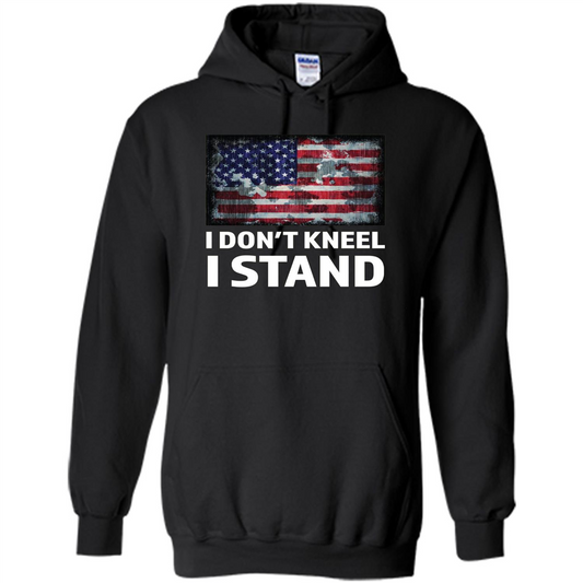 Military T-shirt I Don't Kneel I Stand T-shirt Black