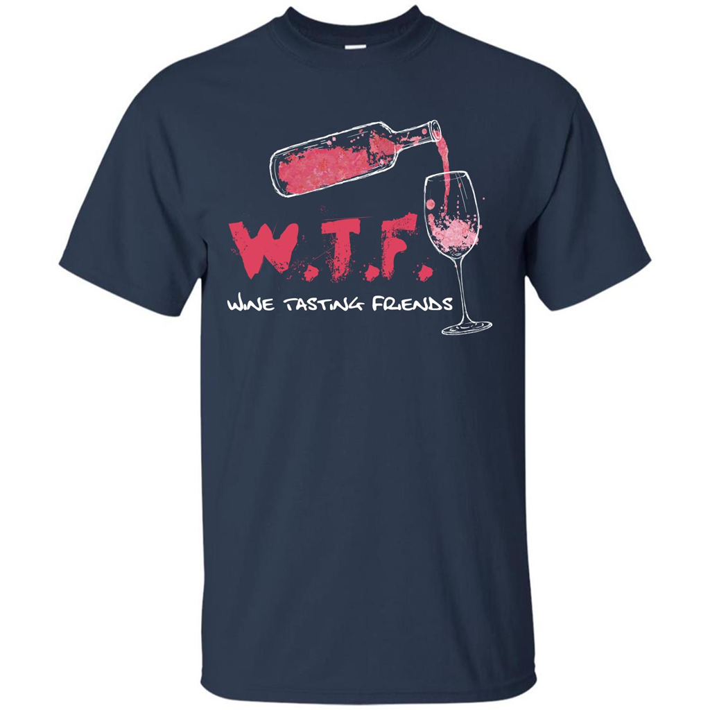 Wine T-shirt W.T.F Wine Tasting Friends T-shirt Navy