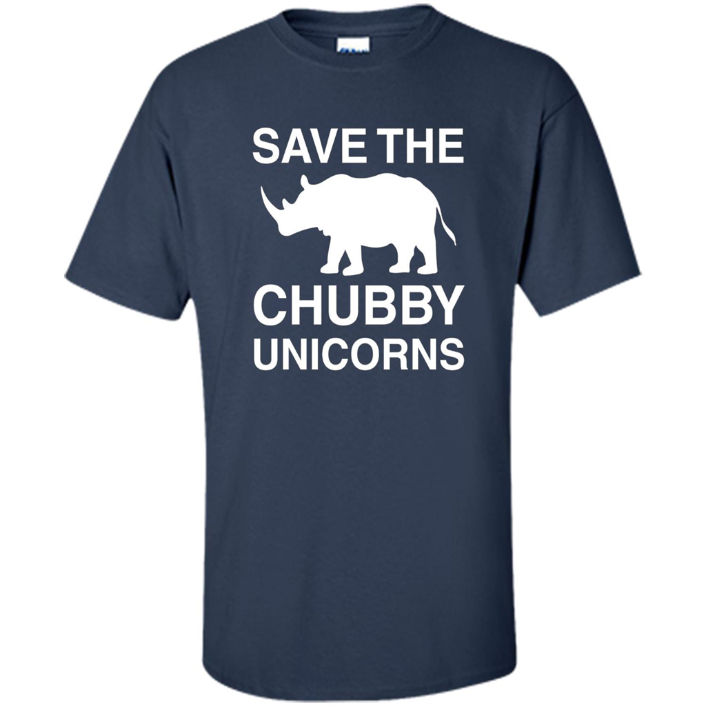 Save the Chubby Unicorns T Shirt For Men, Womens, and Kids Navy