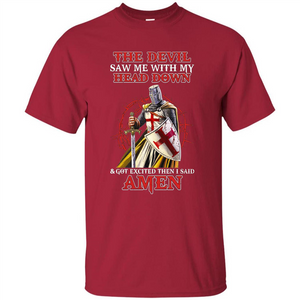 Knight Templar T-Shirt The Devil Saw Me My Head Down