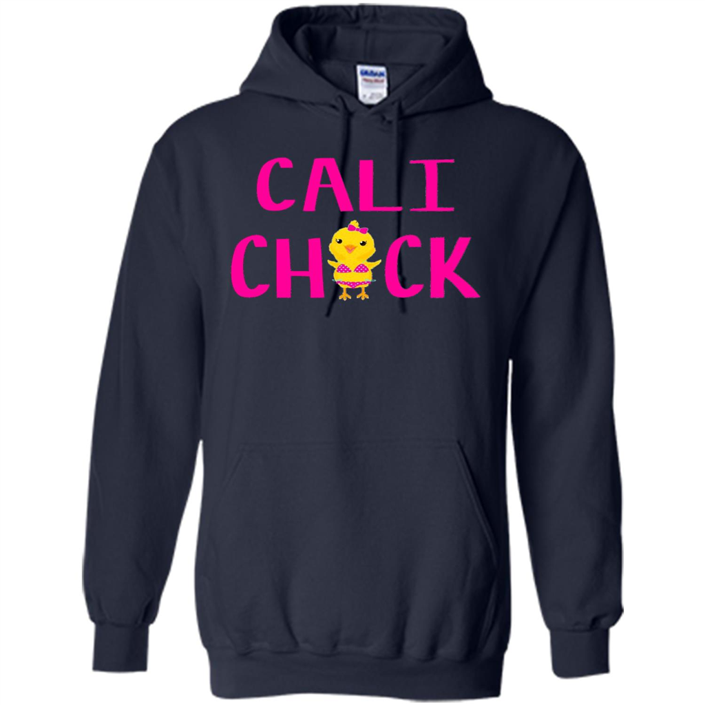 Cali Chick Cute Bikini Yellow Bird Funny T-shirt Navy