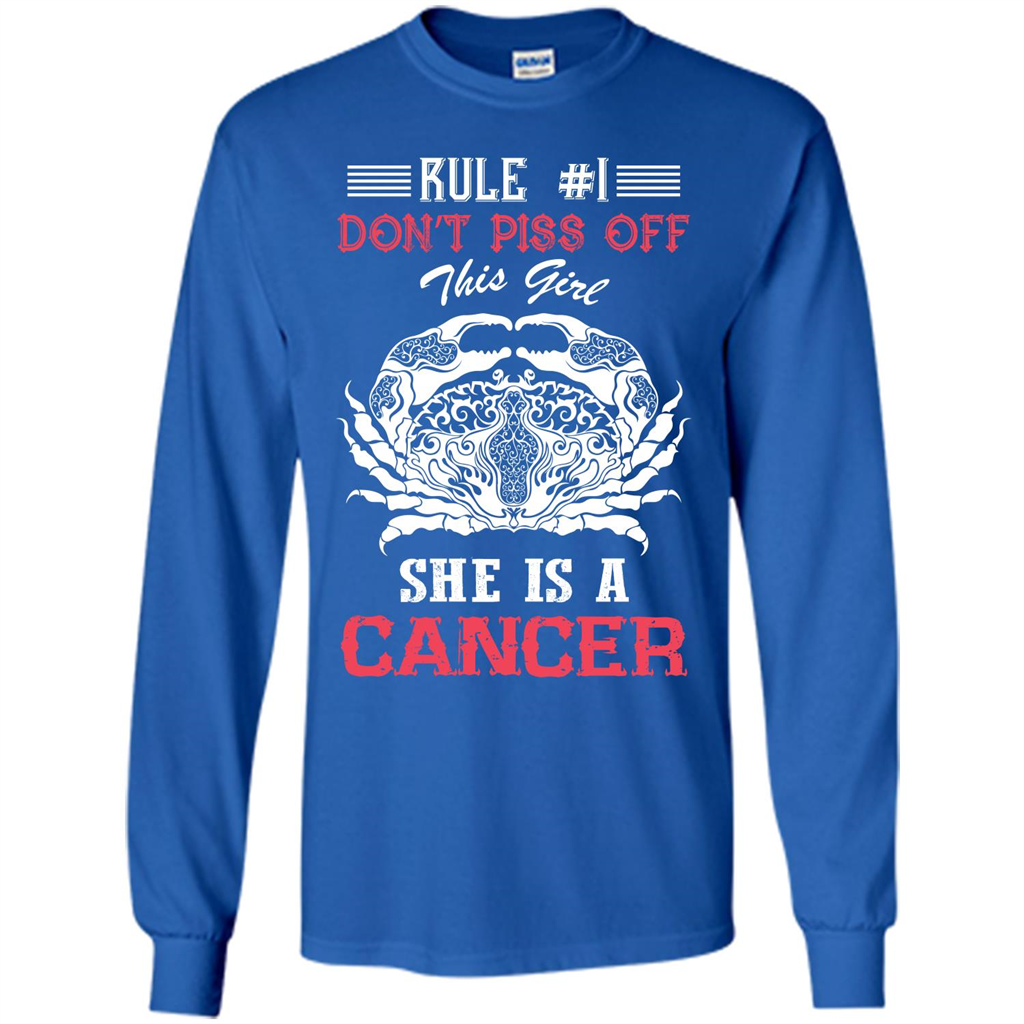 Cancer T-shirt Rule Dont Piss Off This Girl T-shirt Royal