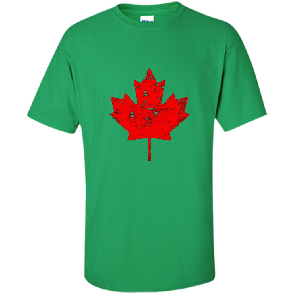 Canada Day T-Shirt. Canada Maple Flag Distressed T-shirt Irish Green