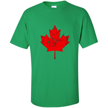 Canada Day T-Shirt. Canada Maple Flag Distressed T-shirt Irish Green