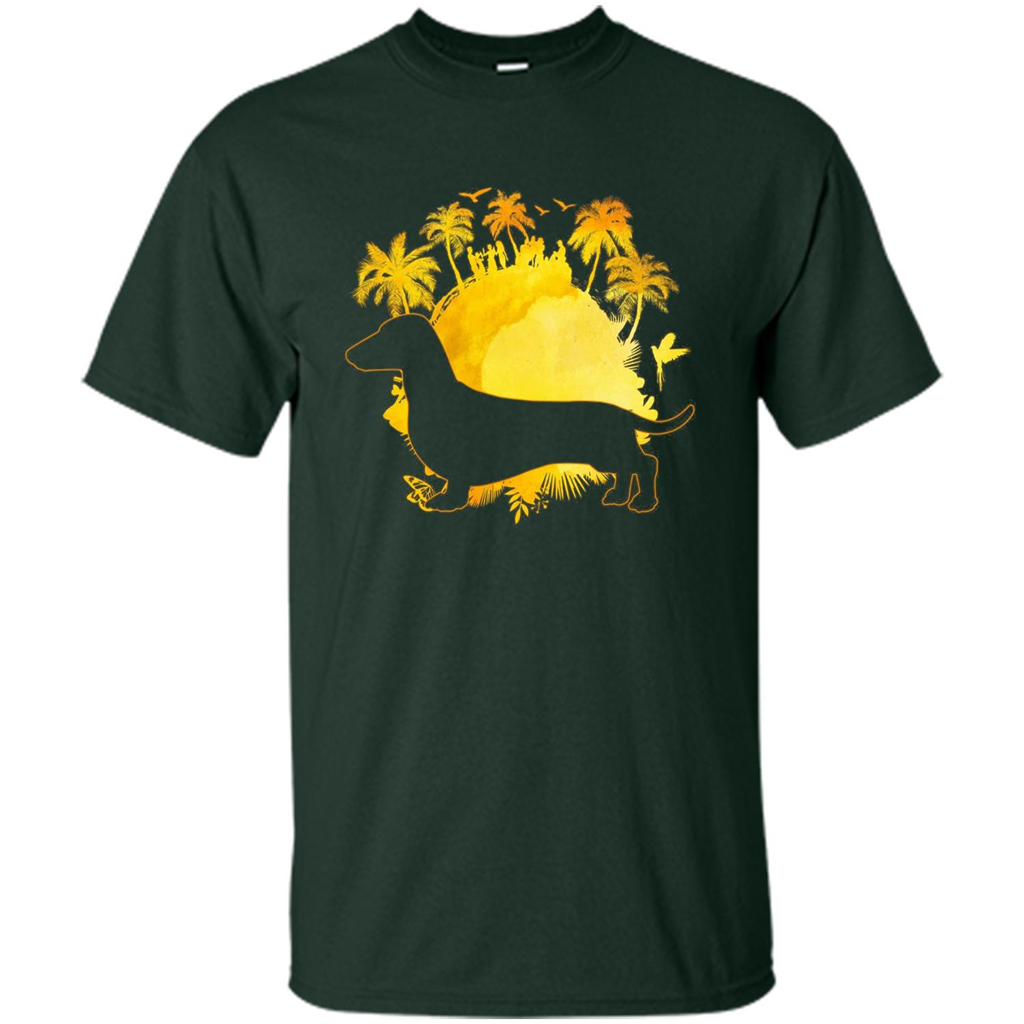 Dachshund T-shirt Dachshund In Summer Forest Green