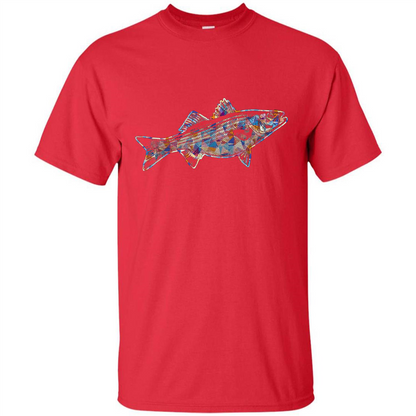 Striped Bass T-shirts - Love Striped Bass Colorful T shirts Red