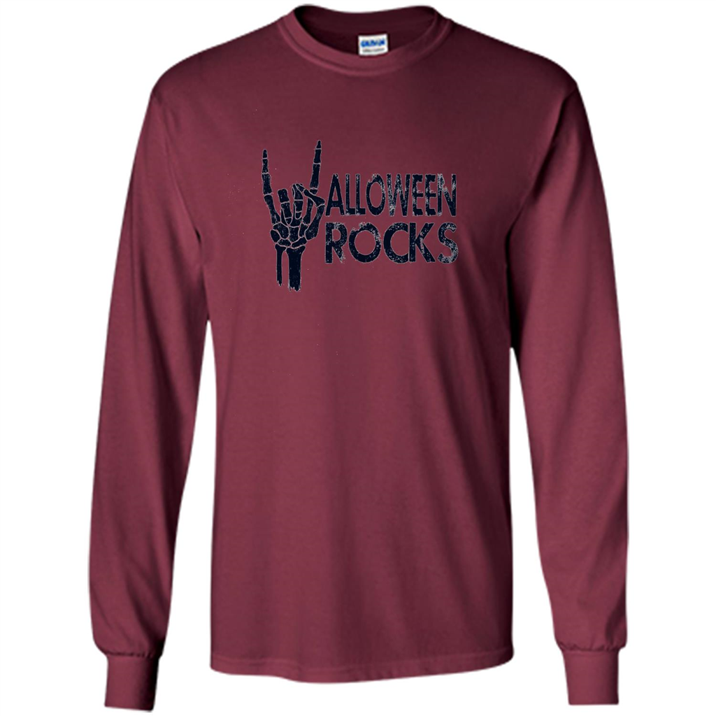Halloween Rocks Skeleton T-shirt Maroon