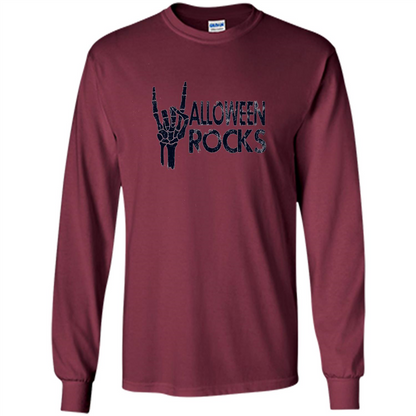Halloween Rocks Skeleton T-shirt Maroon