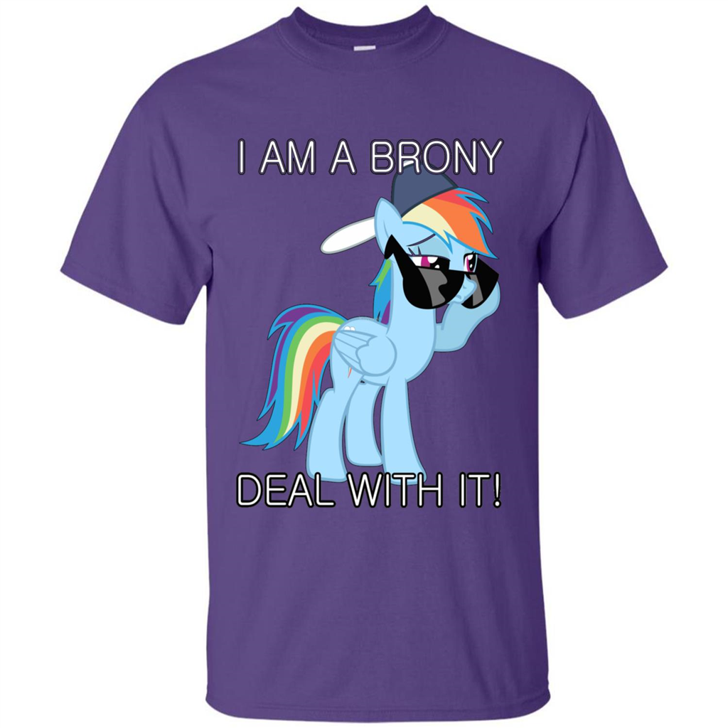 I Am A Brony Deal With It Rainbow Dash Brony T-shirt Purple