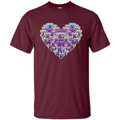 Boxer Dog Heart Mosaic Dog Lover T-shirt Maroon