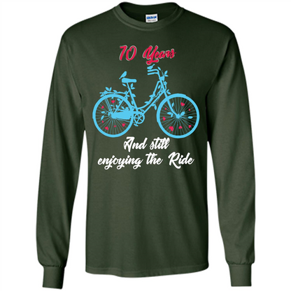 Anniversary T-shirt 10 Years And Still Enjoying The Ride Forest Green