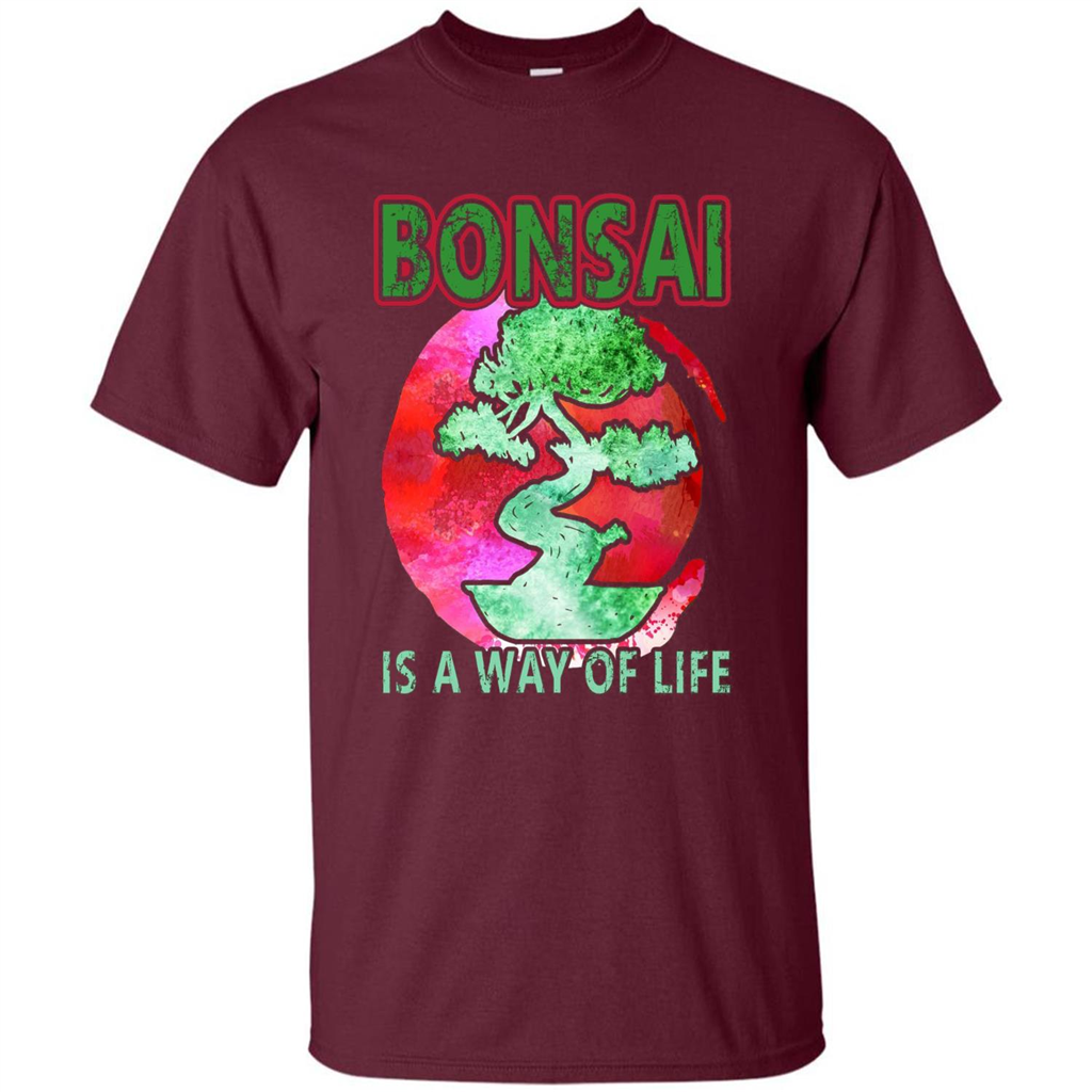 Bonsai T-shirts - Love Bonsai Of Life T-shirt Maroon