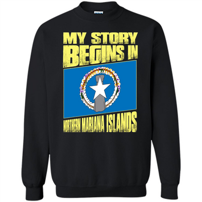 Story Begins In Northern Mariana Islands T-Shirt Black