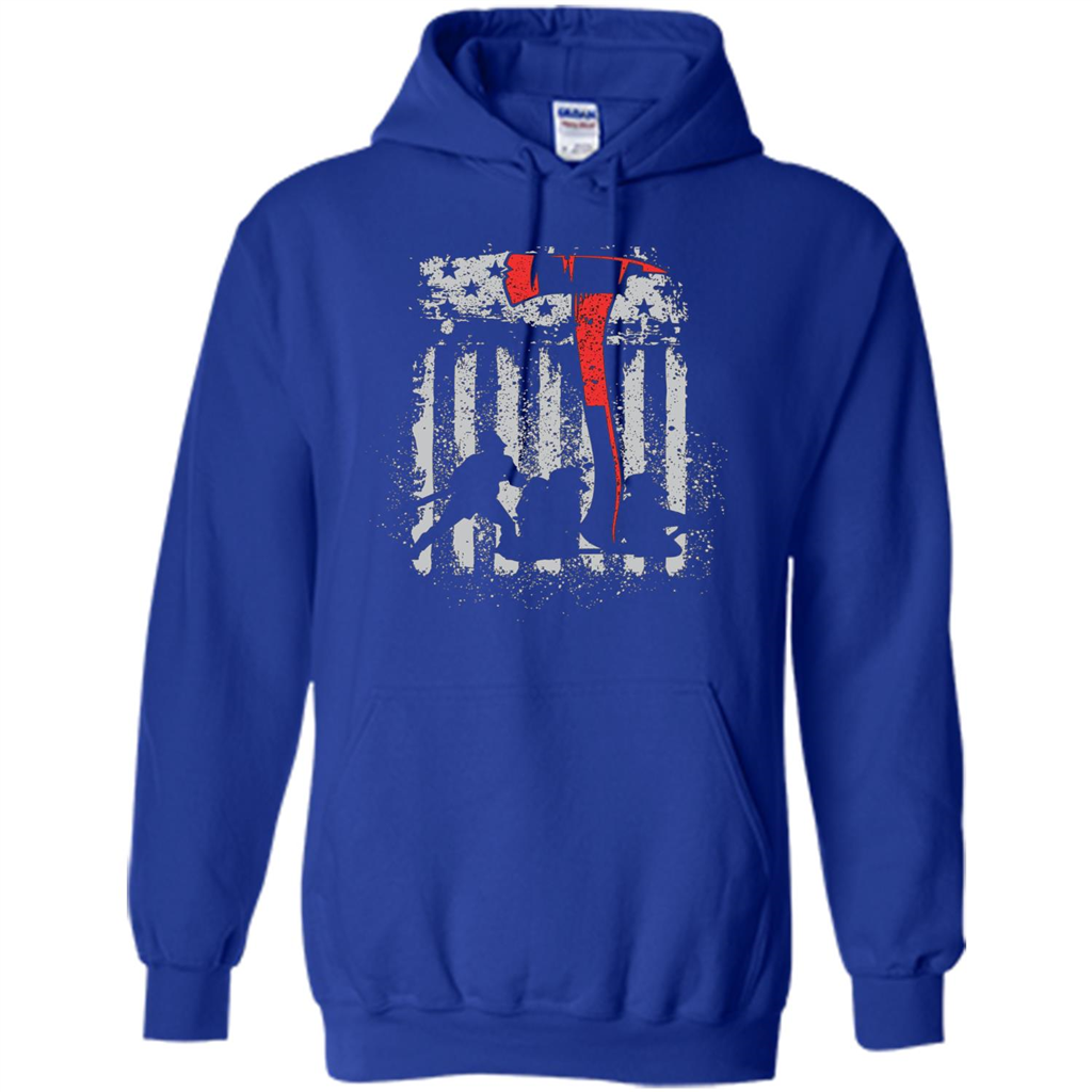 Firefighter With US Flag T-shirt Royal