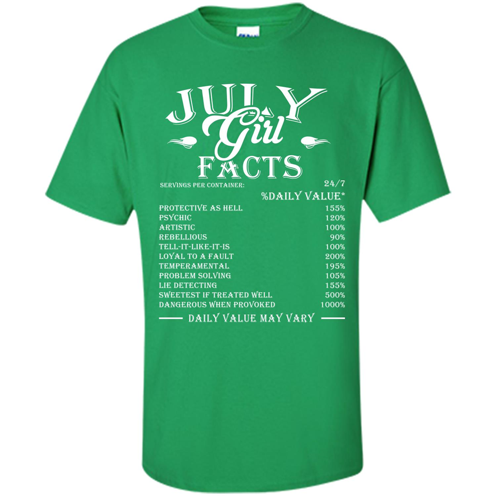 July Girl Facts T-shirt Irish Green