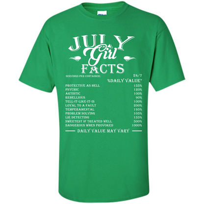 July Girl Facts T-shirt Irish Green