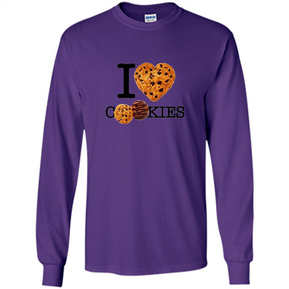I Love (Heart) Cookies T-shirt Purple
