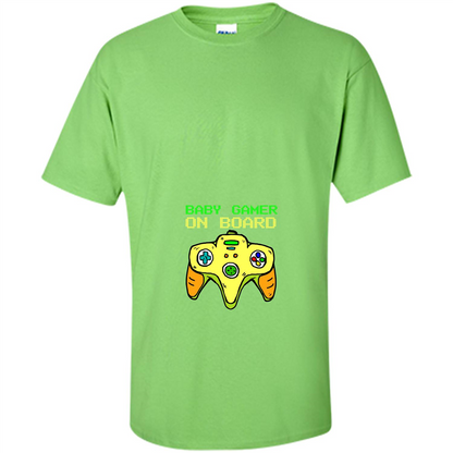 Pregnancy & Birth T-shirt Baby Gamer On Board Lime