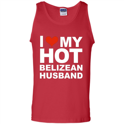 I Love My Hot Belizean Husband T-shirt Wife Marriage Belize Red