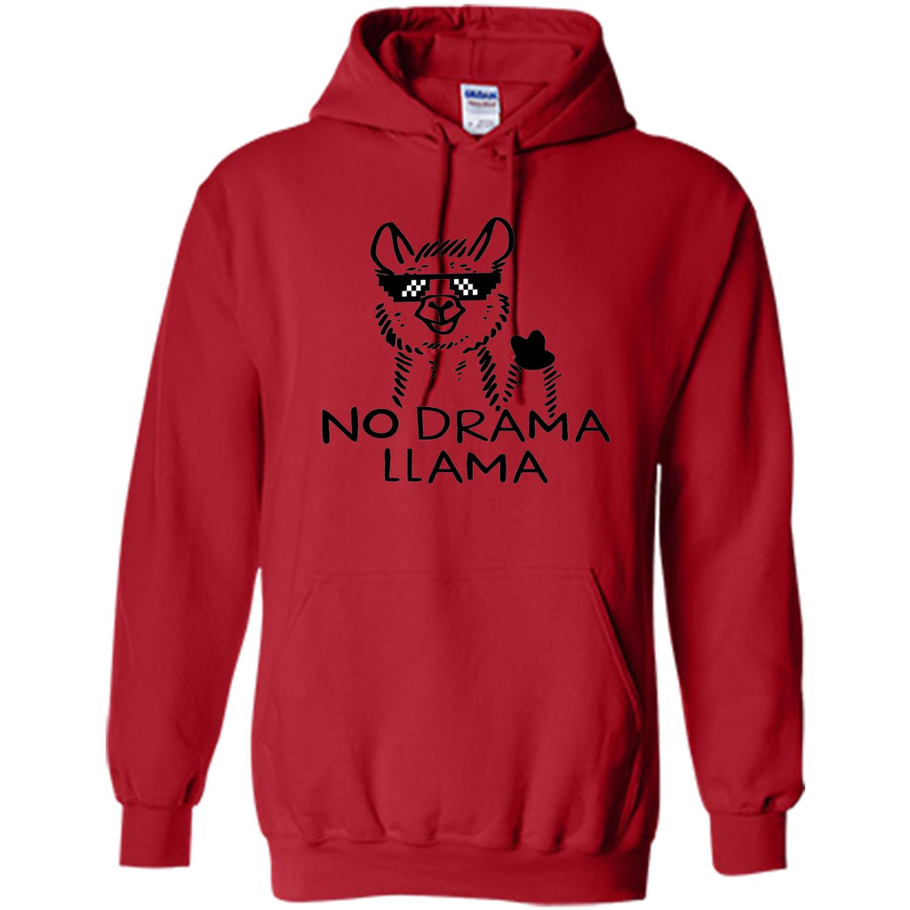 Funny No Drama Llama T-shirt Red