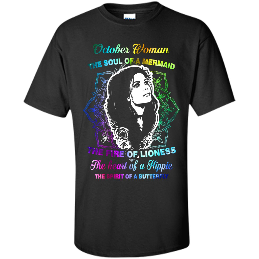 October Woman T-shirt The Heart Of A Hippie Black