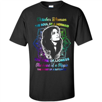 October Woman T-shirt The Heart Of A Hippie Black