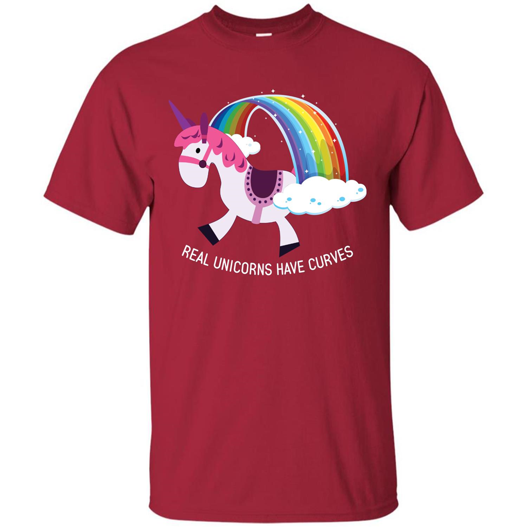 Unicorn T-shirt Real Unicorns Have Curves T-shirt Cardinal