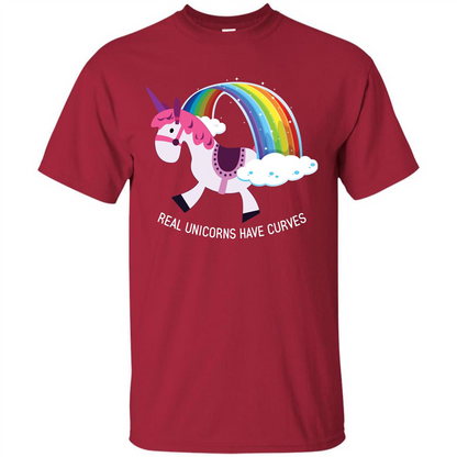Unicorn T-shirt Real Unicorns Have Curves T-shirt Cardinal