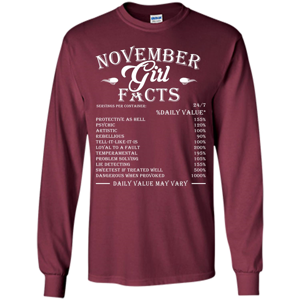 November Girl Facts T-shirt Maroon